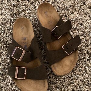 Birkenstock Dark Brown Suede Sandals